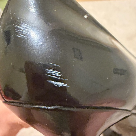 Coach Patent Black Leather Heels with Gold Interior - Picture 7 of 8